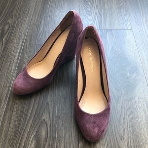 Via Spiga Fiona Purple Suede Wedge Pumps